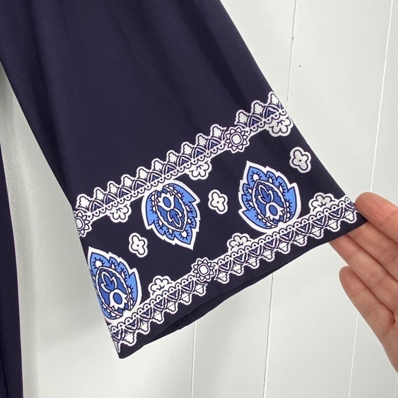 WISP by London Times navy blue shift dress with floral pattern size 14 - Picture 7 of 8